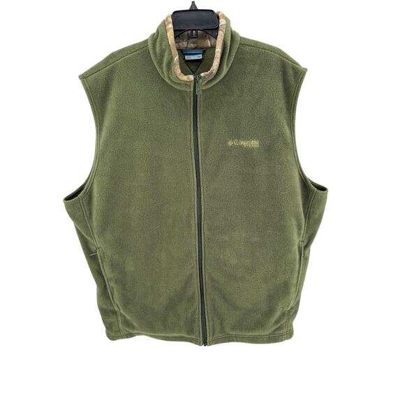 Columbia Men's Olive Green PHG Professional Hunting Gear Fleece Zip-Up Vest XXL - Picture 1 of 6
